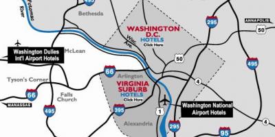 Washington dc zonën aeroportet hartë