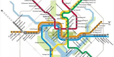 Washington dc metro hartë argjendi linjë