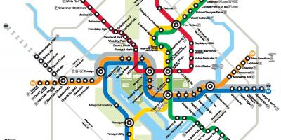 Washington dc metro linjë hartë