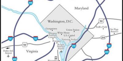 Uashington zonës metropolitane hartë