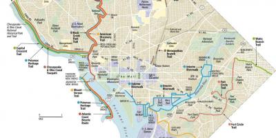 Washington dc shtigje biçikletë hartë