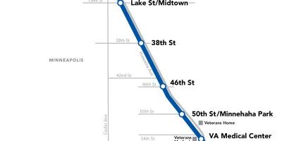 Uashington metro linjë blu hartë