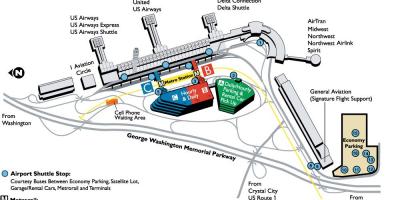 Ronald regan washington aeroportin ndërkombëtar hartë