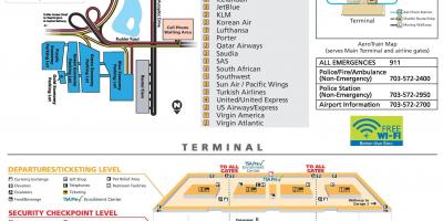 Washington dc dulles aeroporti hartë