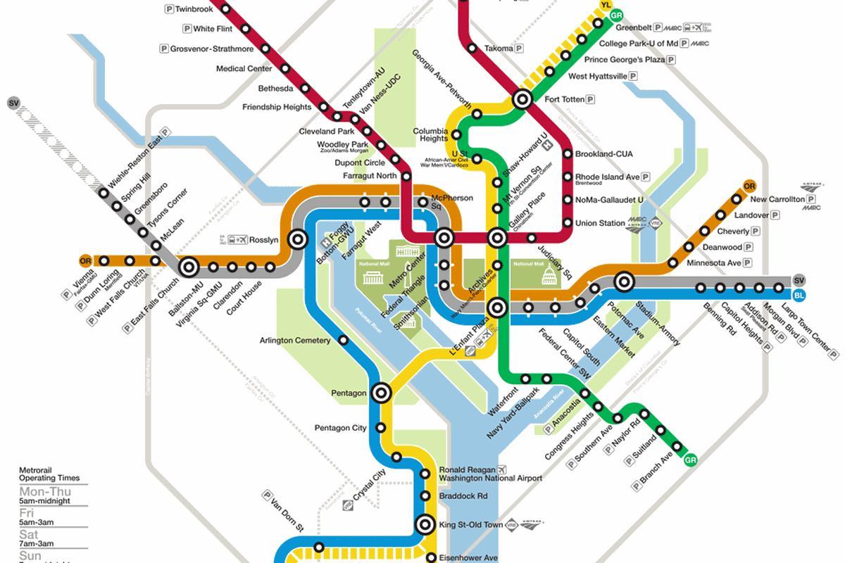 washington dc metro, sistem të hartave