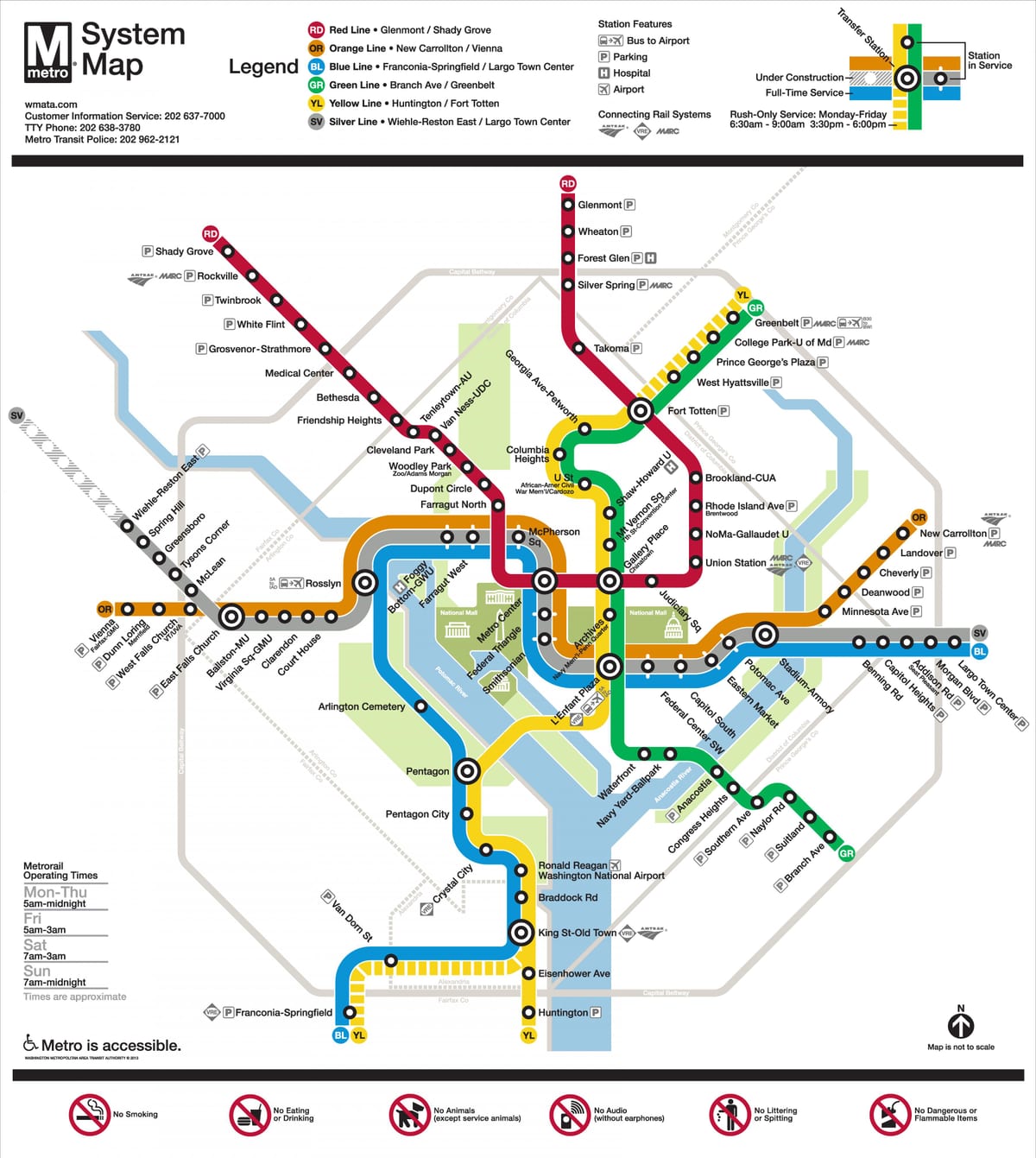 washington dc metro hartë argjendi linjë