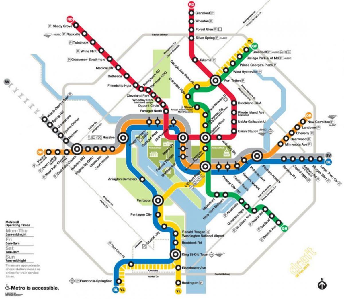 washington dc metro hekurudhor hartë