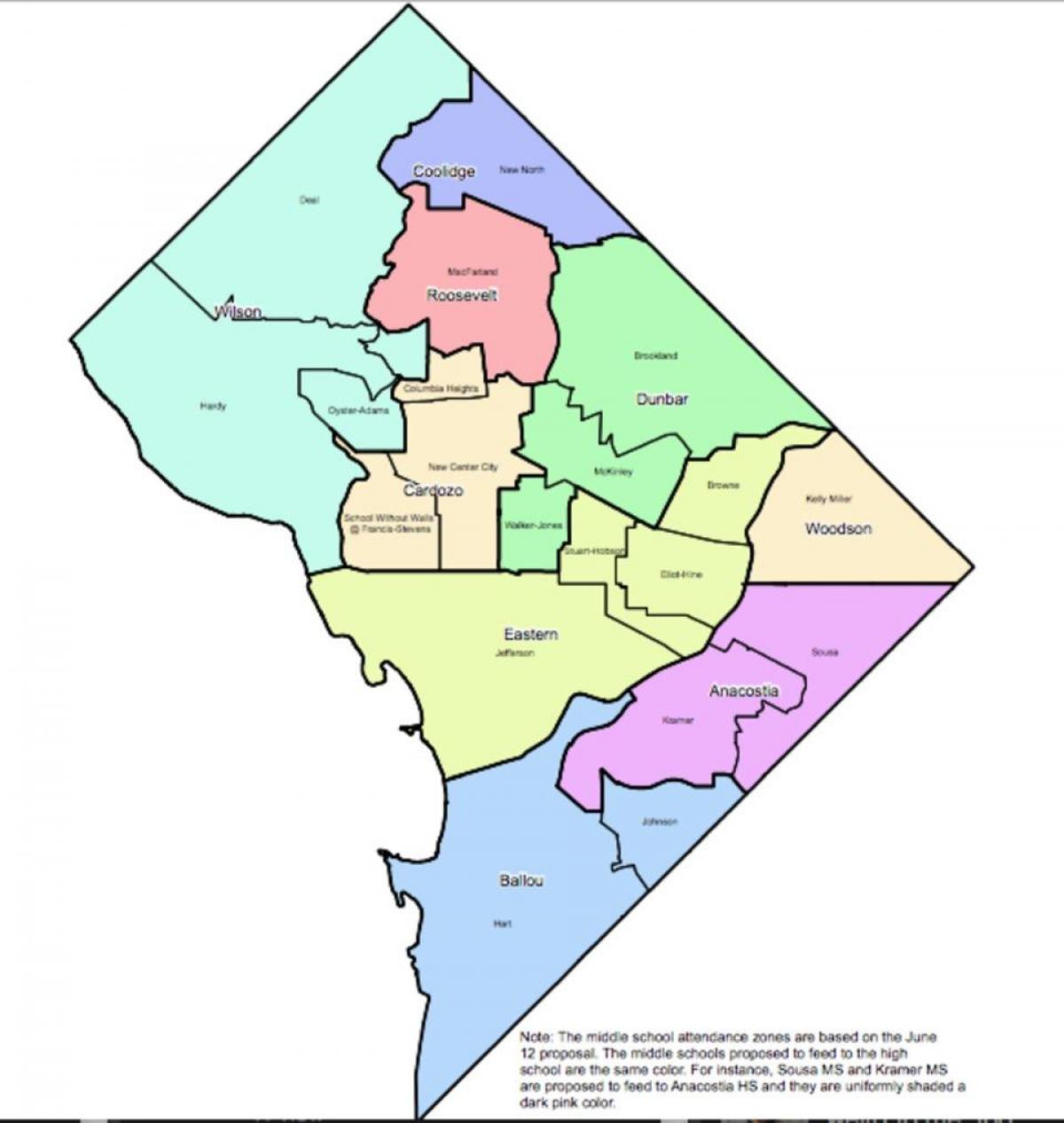 harta e qarkut të shkollave fillore