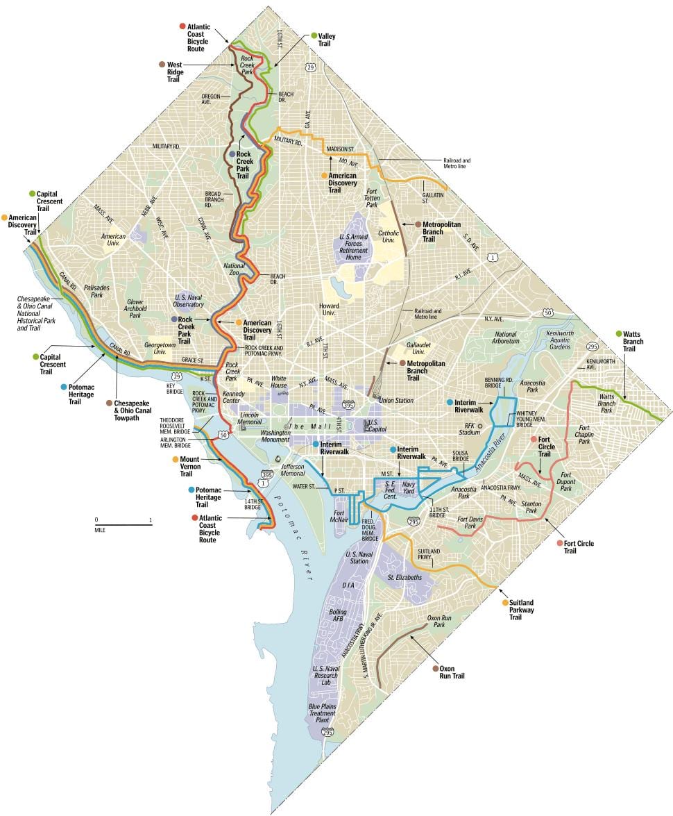 washington dc shtigje biçikletë hartë
