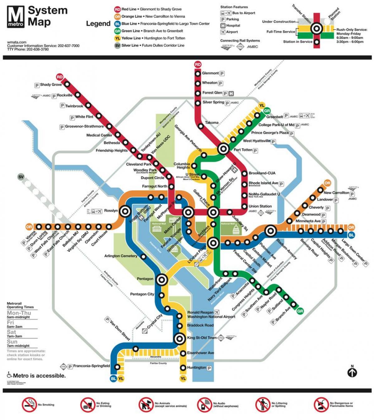 washington dc publike transit hartë