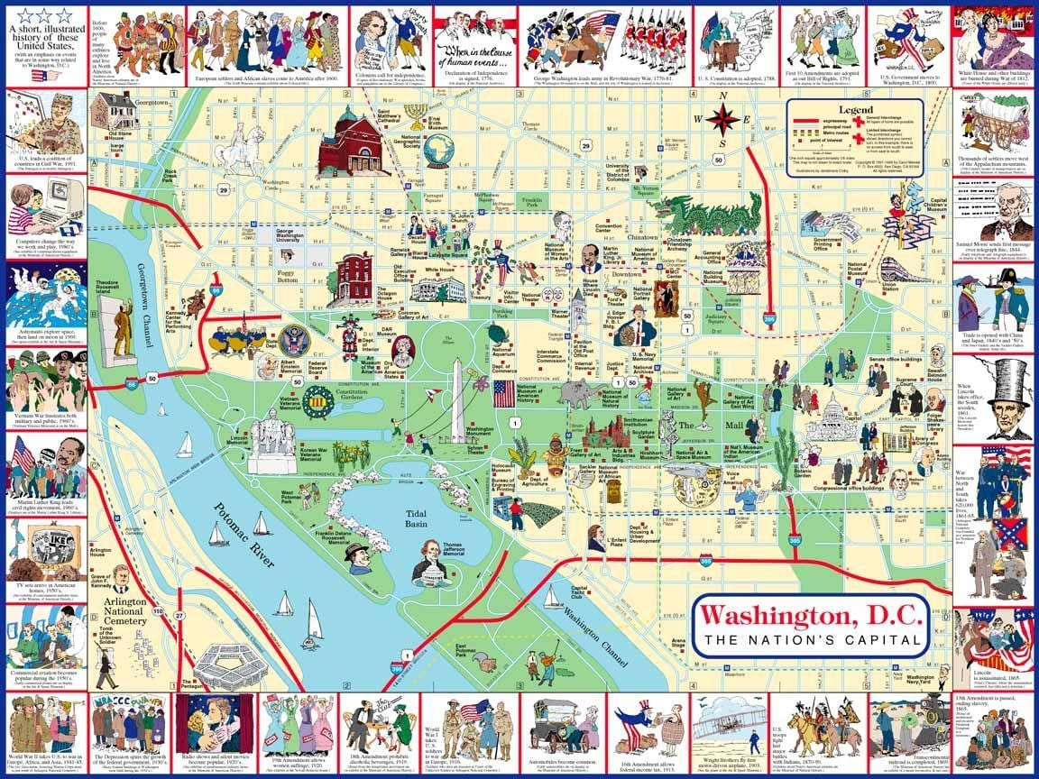 harta e këmbë hartën e washington dc atraksionet