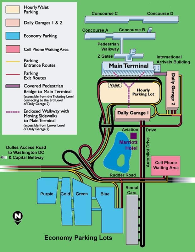 dulles parking hartë