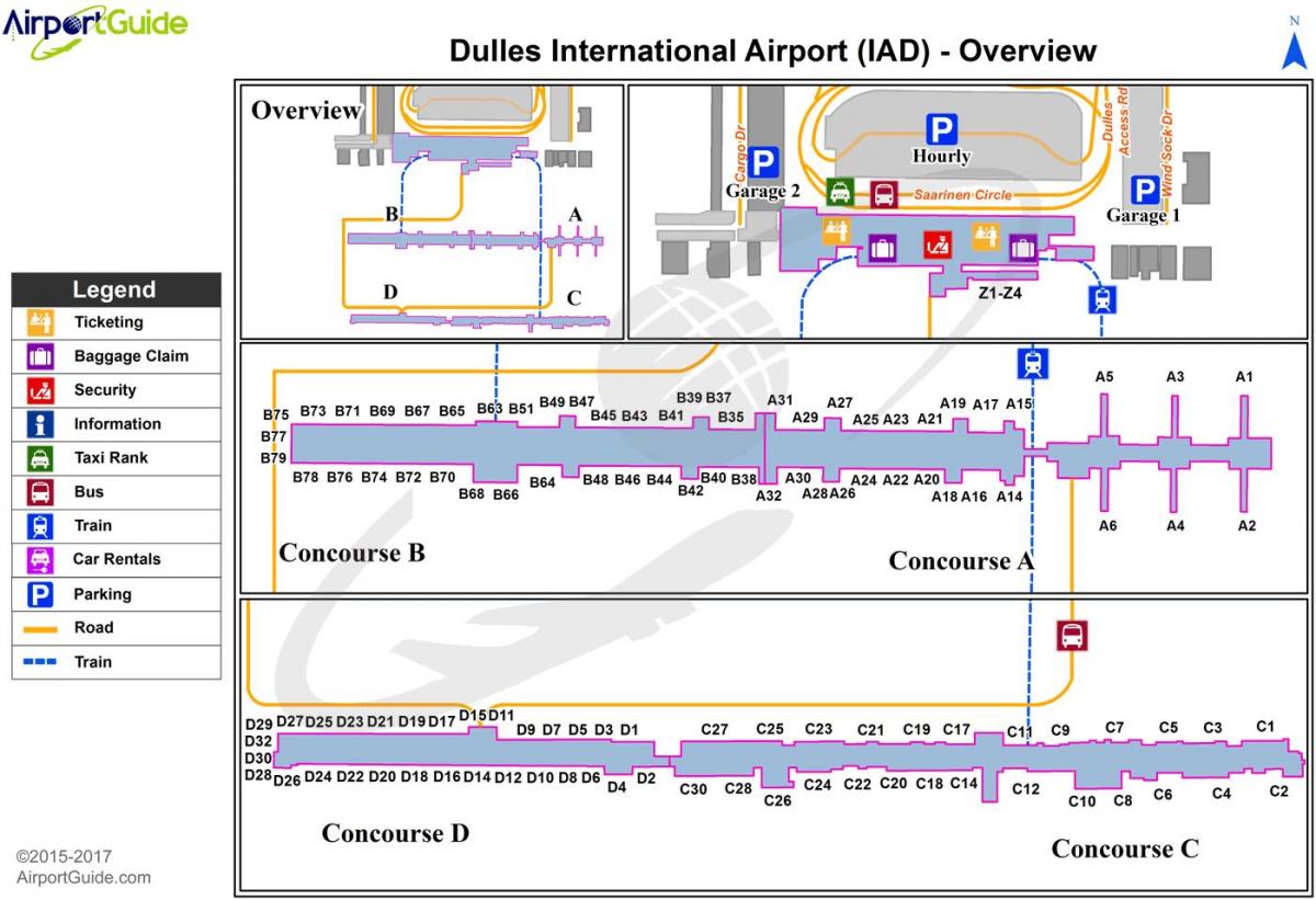 dulles airport terminal hartë