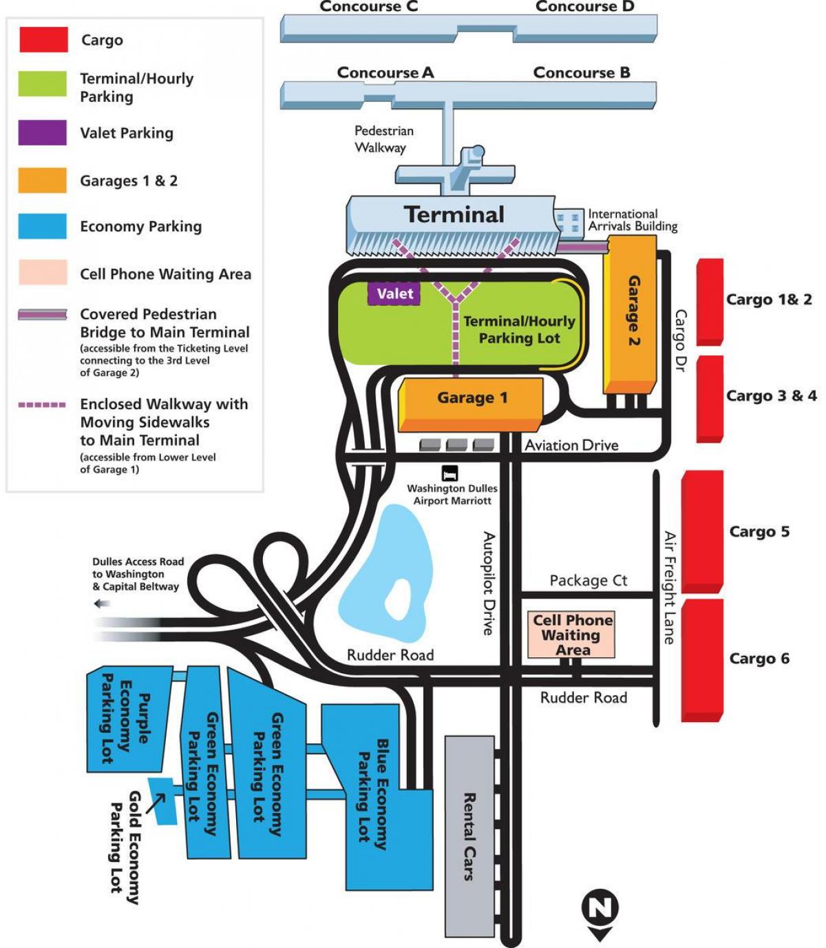harta e dulles aeroportin e zonës