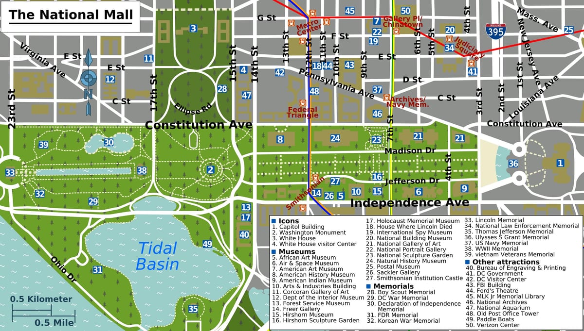 washington national mall hartë