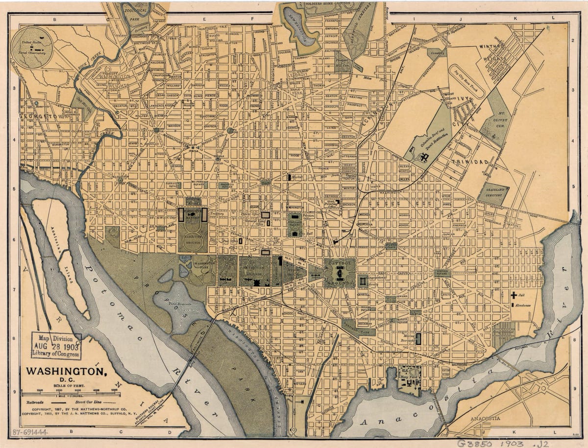 vjetër hartën e washington dc
