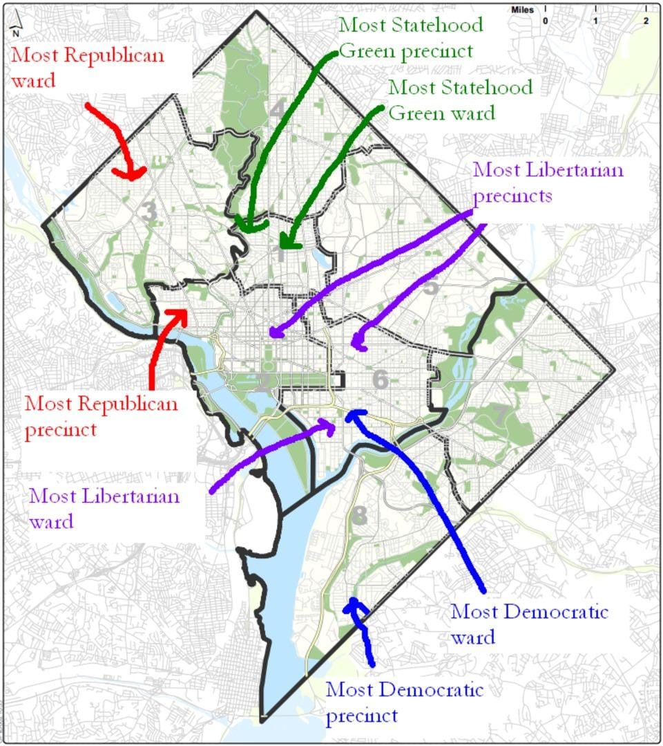 hartën e washington dc politike