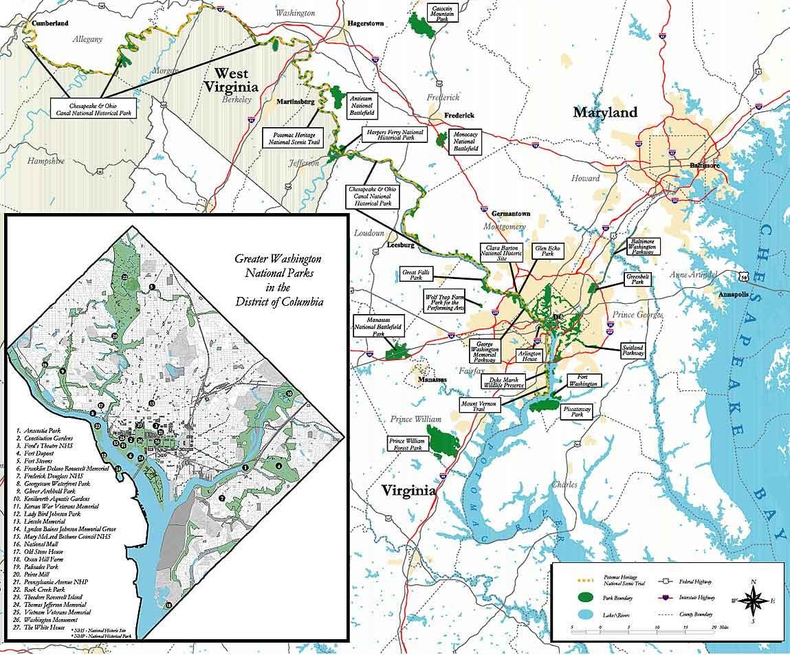 hartën e washington dc në parqet kombëtare