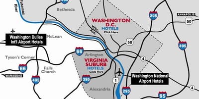 Washington dc zonën aeroportet hartë