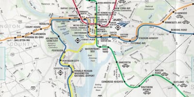 Washington dc hartë me metro ndalon