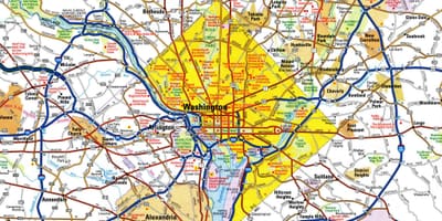 Washington dc hartën e rrugës