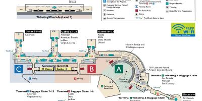 Ronald regan aeroportin ndërkombëtar hartë