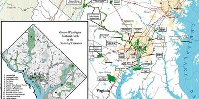 Hartën e washington dc në parqet kombëtare
